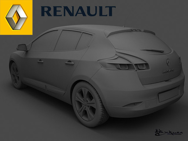 3d renault megane hatchback model - Renault Megane Hatchback 2009 by rburlea